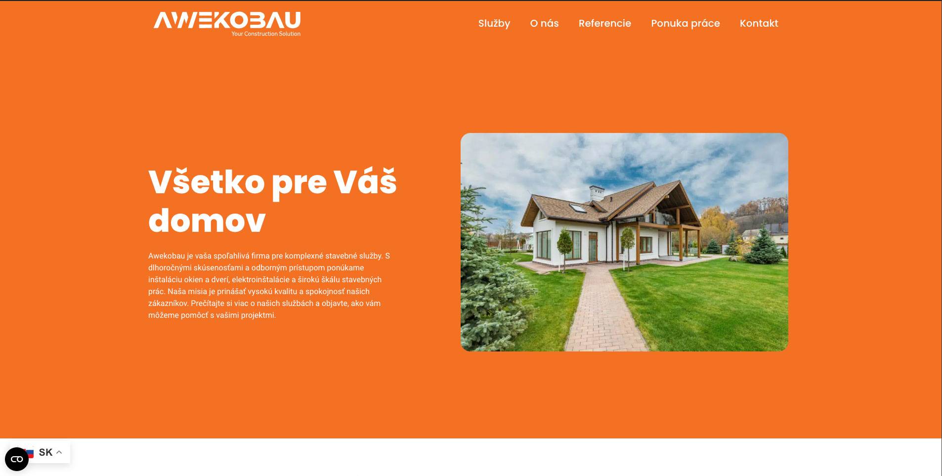 Awekobau – profesionálna stavebná firma, tvorba webstránky Websy.sk